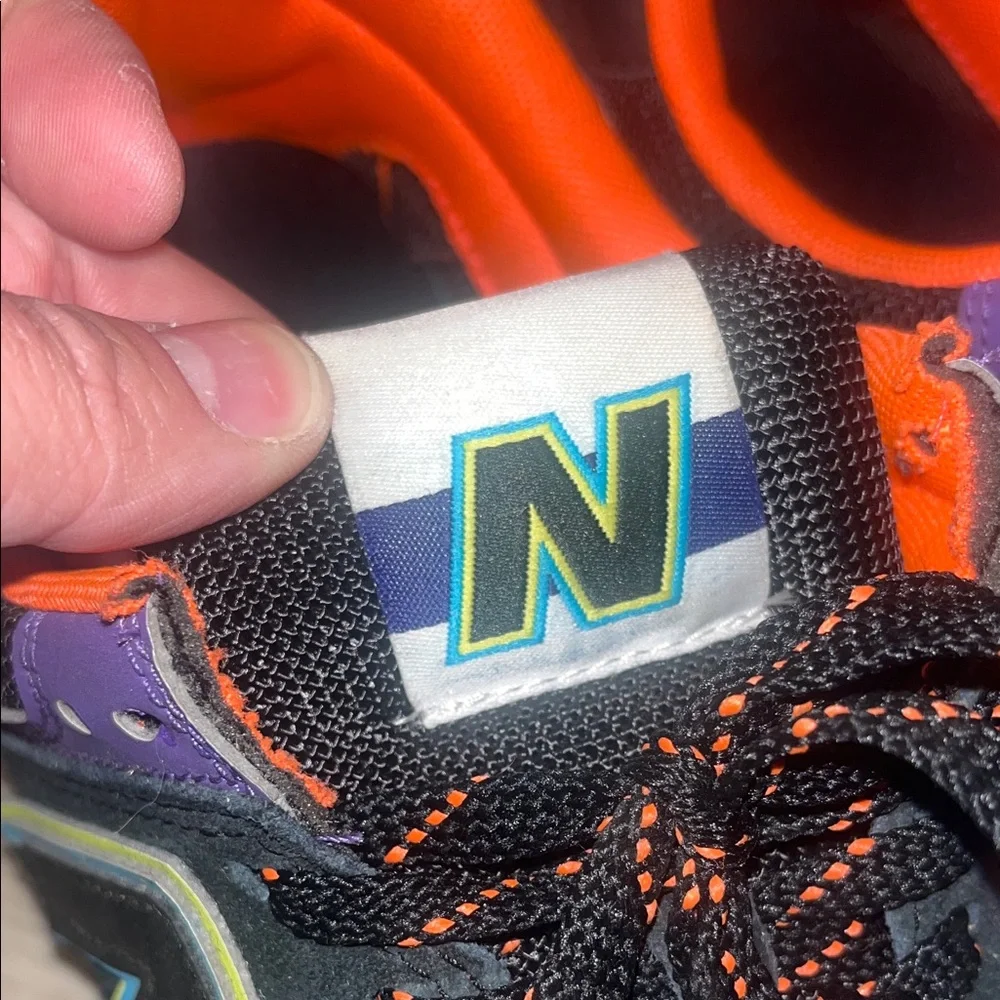New Balance Men’s Black, Purple & Orange Athletic Sneakers